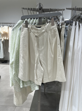 UR国内代购2025夏季女装摩登都市气质通勤腰带饰短裤UWU650004