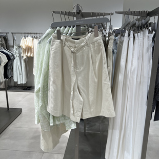 UR国内代购2025夏季女装摩登都市气质通勤腰带饰短裤UWU650004