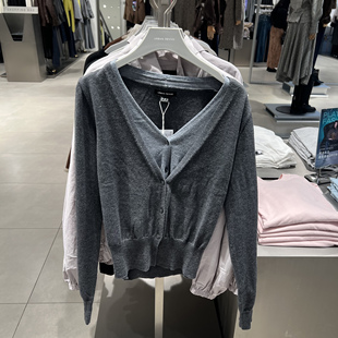UR国内代购2025冬季女装休闲风格雷系假两件针织开衫UWU950046