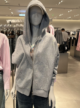 UR国内代购2025秋季女装休闲风星星图案连帽抽绳外套UYV150069