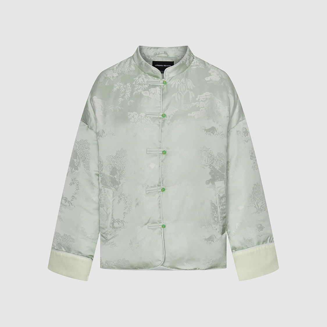 UR国内代购2025冬季女装休闲新中式图案盘扣羽绒外套UWG150089