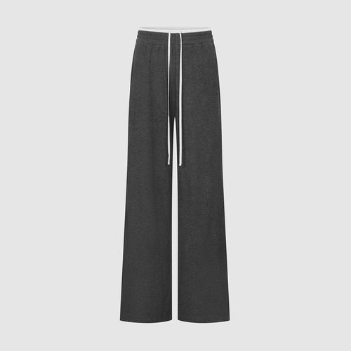 UR国内代购2025冬季女装魅力简约撞色拼接抽绳阔腿裤UWG650113