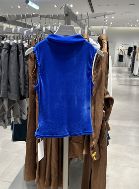 UR国内代购2026春季休闲百搭时尚女装绒面立领修身背心UWA460002