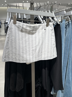 UR国内代购2025春季女装时髦高智感气质条纹超短款半裙UWJ550012