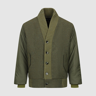 UR国内代购2025冬季男装时尚复古休闲拼接纽扣棉服外套UML150058