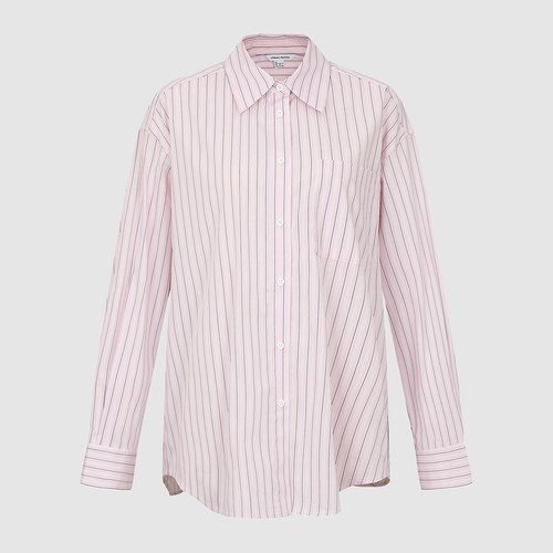 UR国内代购2026秋季女装都市简约气质条纹翻领开襟衬衫UYU260105