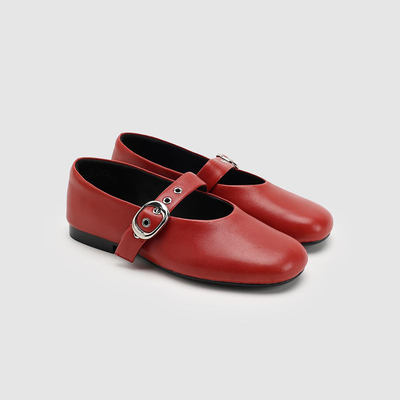 UR国内代购2026春季新款女士气质真皮圆头玛丽珍单鞋UAYS60009