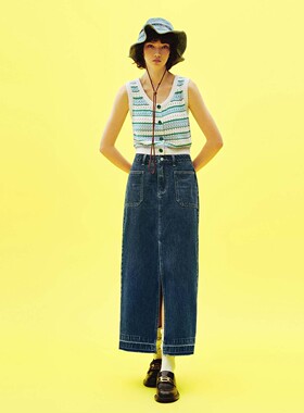 UR国内代购2026夏季女装都市撞色绞花纹修身针织开衫UYU960038
