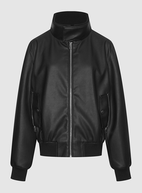 UR国内代购2025秋季男装复古街头风立领PU宽松夹克外套UMU150026