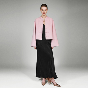 盘扣喇叭袖 UR国内代购 新中式 女装 含羊毛外套UWH160007 2025冬季