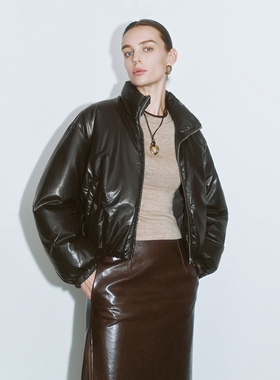 UR国内代购2025冬季女时髦流光风气质立领短款羽绒外套UWG150061