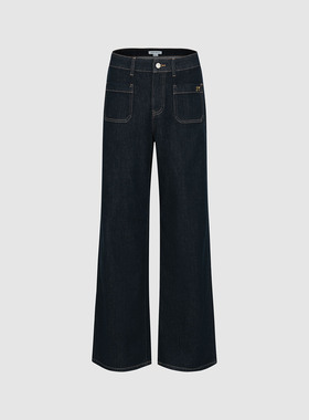 UR国内代购2026春季女装时髦都市贴袋蝴蝶结喇叭牛仔裤UYU860024