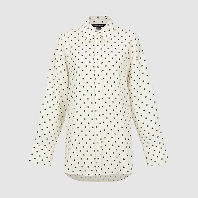 UR国内代购2026春季女装魅力复古波点翻领长款开襟衬衫UWG260012