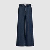 休闲木耳边阔腿棉质牛仔长裤 女装 UYY850247 2025秋季 UR国内代购