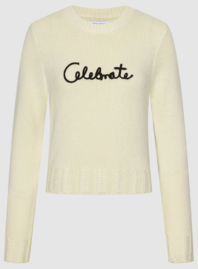 UR国内代购2025冬季女装都市撞色字母提花圆领针织衫UYU960005