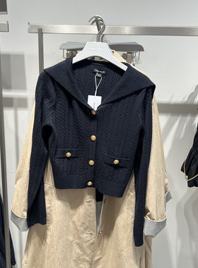 UR国内代购2026秋季女装魅力翻领金色扣针织开衫UWG960027/960169