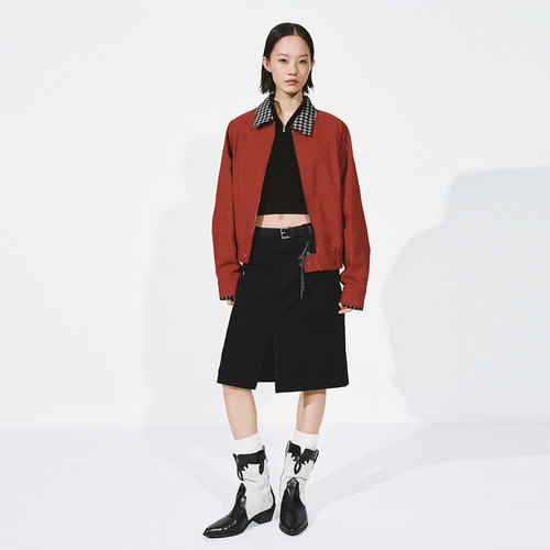 UR国内代购2026春季女装潮流设计感飞马挂件腰带半裙UYV560003