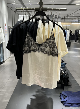 UR国内代购2025夏季女装时尚休闲风蕾丝拼接吊带背心UWG250118