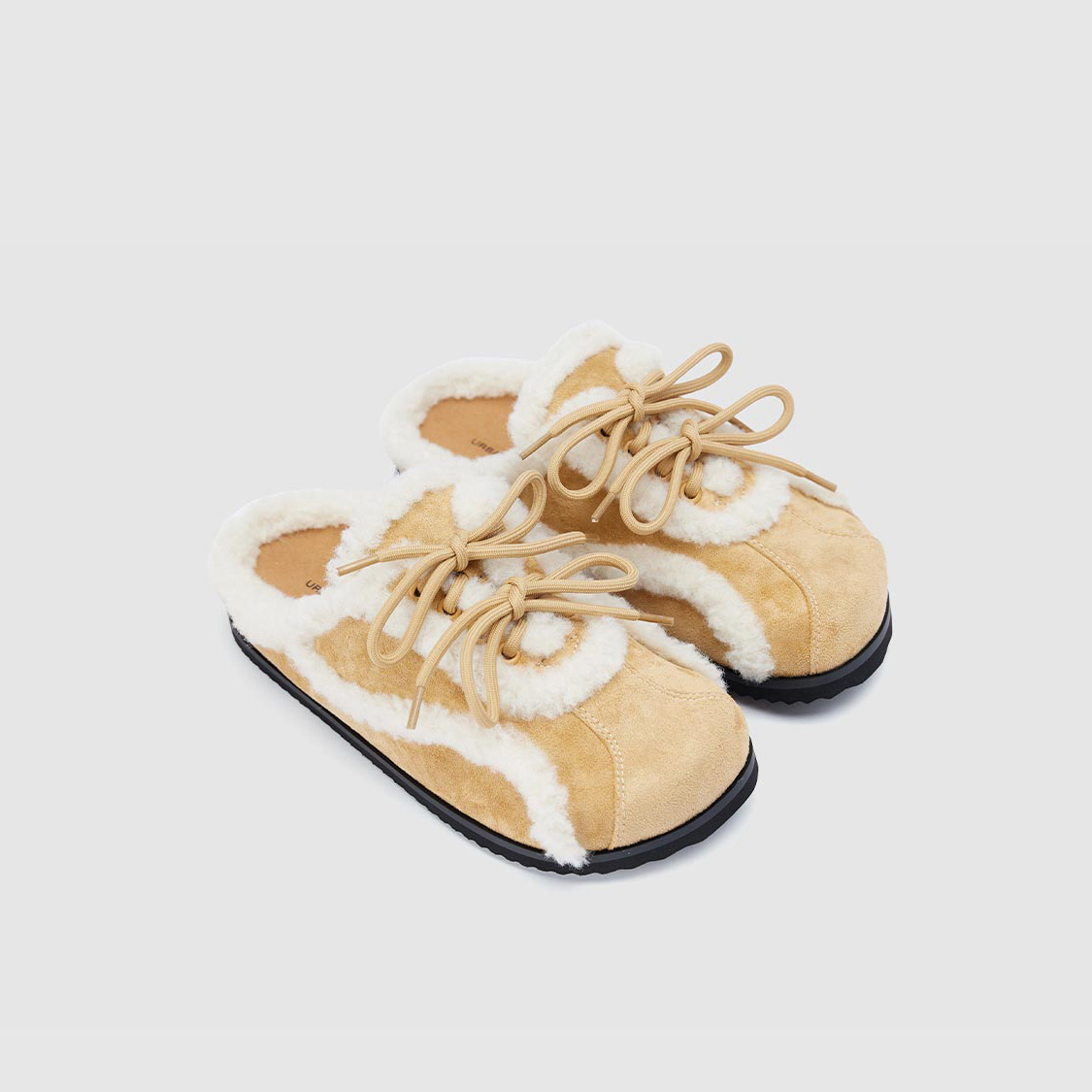 UR国内代购2025秋季女士舒适脚感流光风毛绒勃肯拖鞋UAYS50081