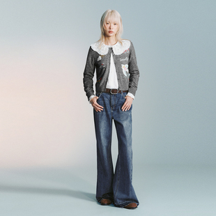 UR国内代购2026春季女装时尚浪漫田园意趣刺绣针织毛衣UYL960021