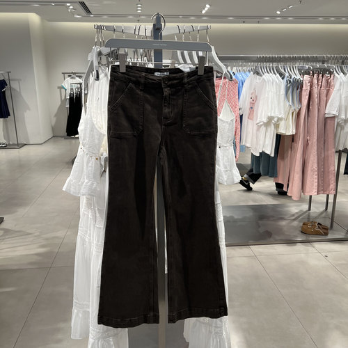 UR国内代购2025秋季女装时尚复古休闲百搭喇叭牛仔长裤UYL850136