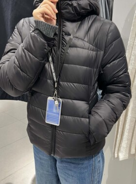 UR国内代购2025冬季女装休闲连帽绗缝插袋短款羽绒外套UYY150108