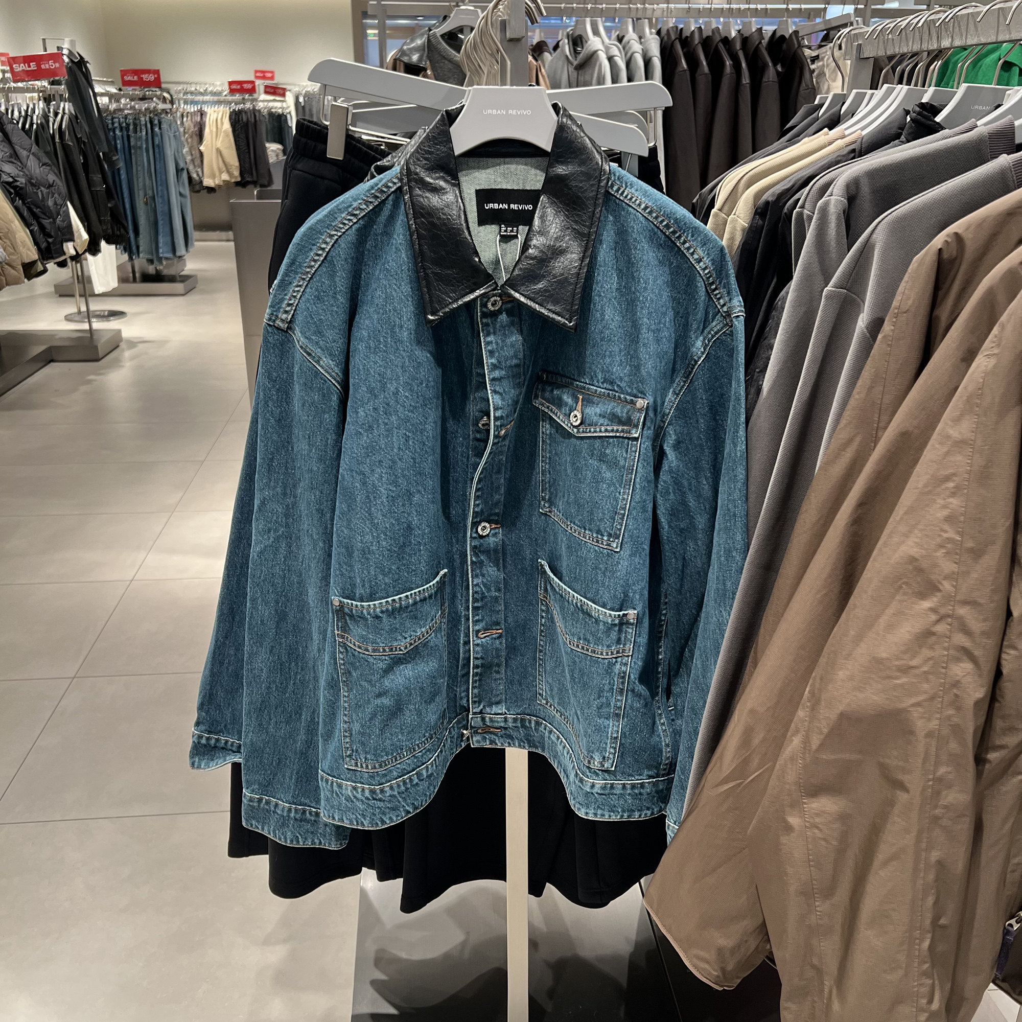 UR国内代购2026春季男装复古巴恩风夹克翻领牛仔外套UMF860004,男装,牛仔外套,淘宝优惠券,粉丝福利购,淘宝优惠卷