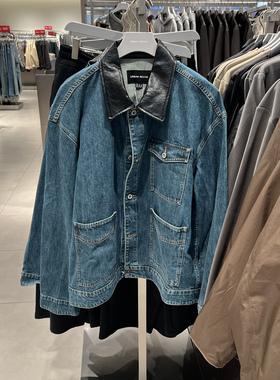 UR国内代购2026春季男装复古巴恩风夹克翻领牛仔外套UMF860004