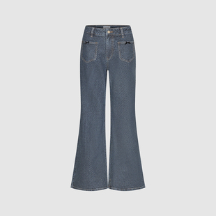UR国内代购2026春季女装都市肌理感蝴蝶结提花牛仔裤UYU860023
