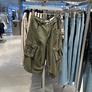 UR国内代购2025秋季女装城市游猎廓形工装七分阔腿长裤UYV850134