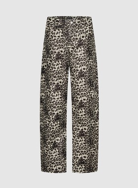 UR国内代购2025夏季女装时髦魅力复古豹纹高腰阔腿裤UIT650006