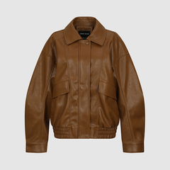 UR国内代购2026春季新款女装琥珀流光风潮流PU翻领外套UWJ160001