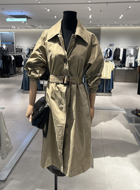 UR国内代购2025秋季女装钟楚曦同款流光风腰带风衣外套UWH150081