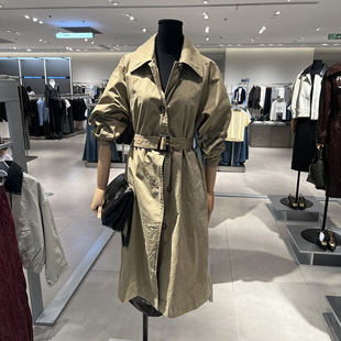 UR国内代购2025秋季女装钟楚曦同款流光风腰带风衣外套UWH150081