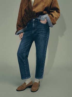 UR国内代购2026春季新款女装休闲时尚百搭水洗牛仔长裤UWU860005