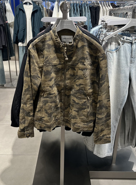 UR国内代购2026春季男装美式机车风迷彩外套飞行员夹克UUV850022