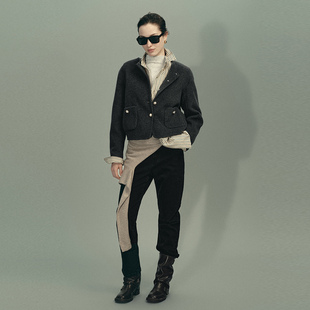 UR国内代购2026春季新款女装气质珍珠扣饰羊毛毛呢外套UWU160001