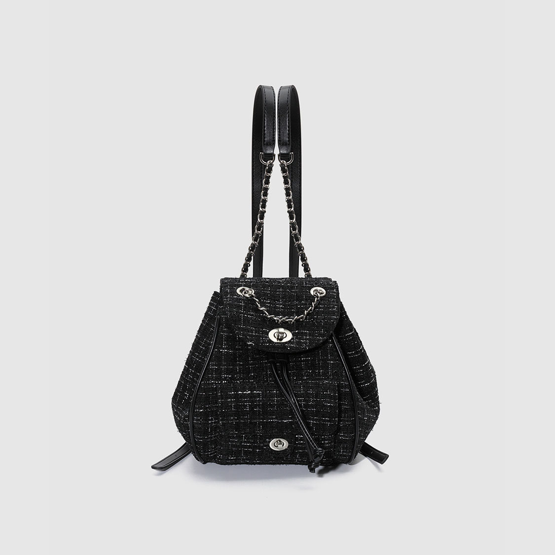 UR国内代购2025冬季女士时尚气质翻盖抽绳链条小香背包UAYB50207