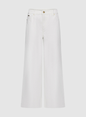 UR国内代购2025秋季女装时尚简约丹宁棉质阔腿休闲长裤UWU850020