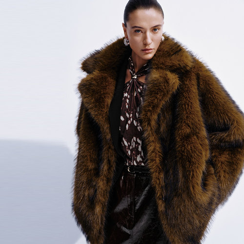 UR国内代购2025冬季女装简约休闲时尚气质毛感宽松外套UWG150145