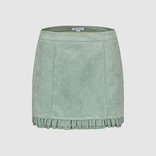 UR国内代购2026春季女装休闲粉彩风木耳边下摆超短半裙UYL560015