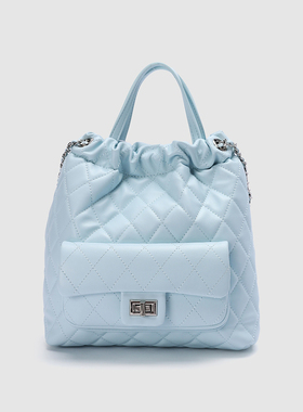 UR国内代购2026春季女士时髦休闲清新菱格链条抽绳背包UAWB60078