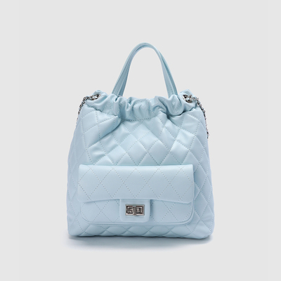 UR国内代购2026春季女士时髦休闲清新菱格链条抽绳背包UAWB60078