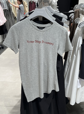 UR国内代购2025夏季女装不规则设计感撞色字母短袖T恤UWM450120