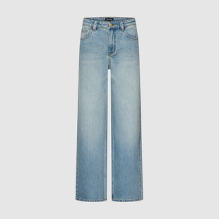 UR国内代购2025秋季女装休闲风复古水洗直筒牛仔长裤UWG850187