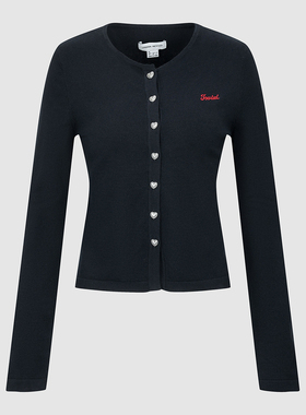 UR国内代购2026春季女装休闲爱心纽扣字母刺绣毛衣开衫UYY960022