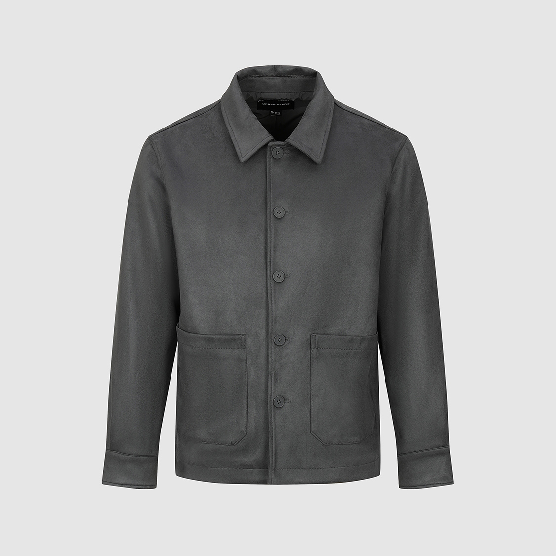 UR国内代购2025冬季男流光风气质绒面翻领贴袋夹克外套UMM150035