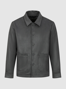 UR国内代购2025冬季男流光风气质绒面翻领贴袋夹克外套UMM150035