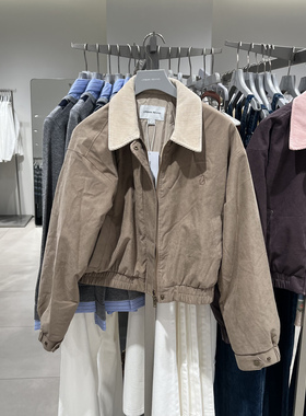 UR国内代购2026春季女装琥珀流光风撞色拼接刺绣棉服UYU150040