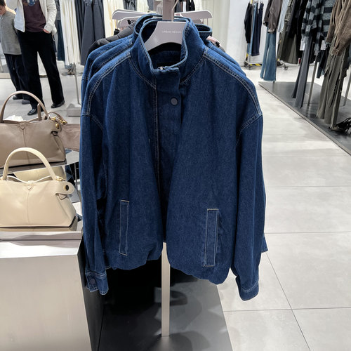 UR国内代购2026春季女装气质立领插袋超宽松牛仔外套UWM860107